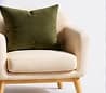 Cream armchair with an olive cushion, generated front view