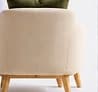 Cream armchair with an olive cushion, generated back view