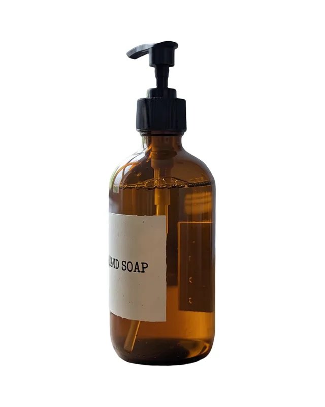 Example angle: the soap bottle turned 45° on white