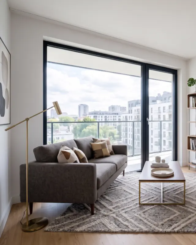 Example living room staged in the Contemporary style, made in the app
