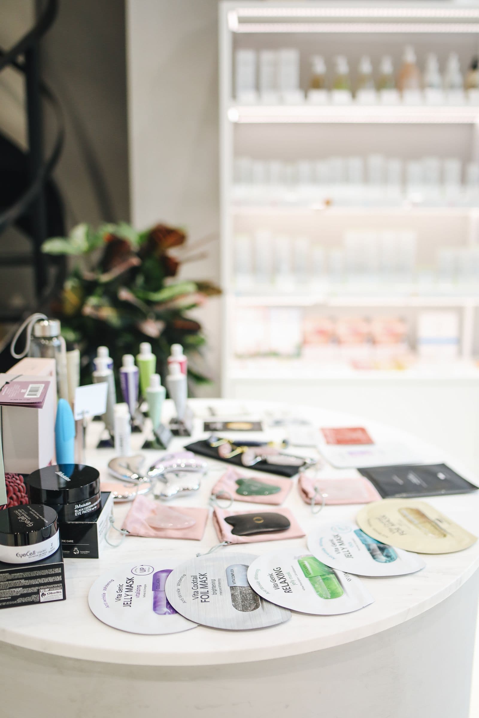 Skincare bottle on a neutral backdrop.